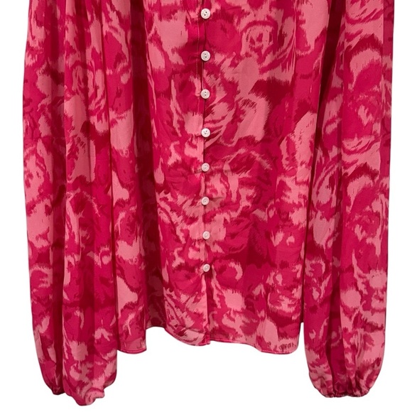 NEW Vici Sangria Sunrise Button Down Blouse Pink Multi Watercolor Women’s XL - Picture 4 of 10